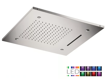 SQL-09 - LED 3-spray stainless steel overhead shower with chromotherapy by Rubinetterie Mariani - view 2